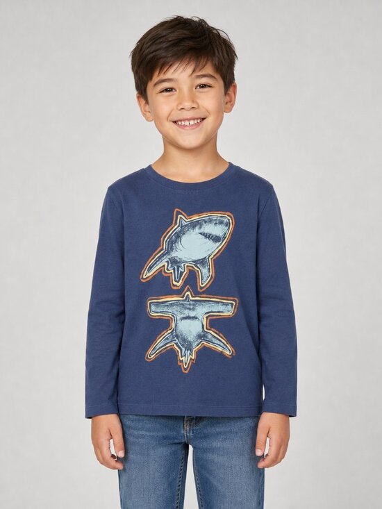OshKosh B'gosh Other - OshKosh Originals Navy Shark Graphic Long Sleeve Tee Size 6